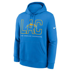 Los Angeles Chargers Busted Play Club Fleece Pullover Hoodie - Powder Blue - Nike