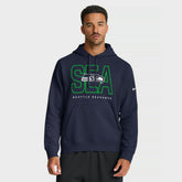 Seattle Seahawks Busted Play Club Fleece Pullover Hoodie - College Navy - Nike