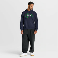 Seattle Seahawks Busted Play Club Fleece Pullover Hoodie - College Navy - Nike