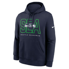 Seattle Seahawks Busted Play Club Fleece Pullover Hoodie - College Navy - Nike