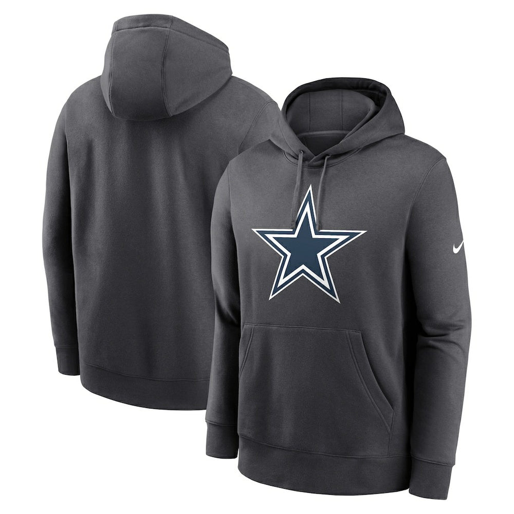 Dallas Cowboys Club Fleece Pullover Hoodie - Anthracite - Nike