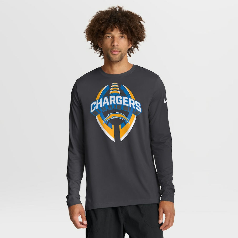 Los Angeles Chargers Primetime Legend Icon Performance Long Sleeve T-Shirt - Anthracite - Nike