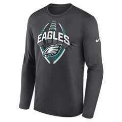Philadelphia Eagles Primetime Legend Icon Performance Long Sleeve T-Shirt - Anthracite - Nike