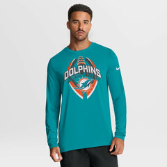 Miami Dolphins Primetime Legend Icon Performance Long Sleeve T-Shirt - Aqua - Nike