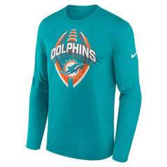Miami Dolphins Primetime Legend Icon Performance Long Sleeve T-Shirt - Aqua - Nike