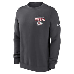 Kansas City Chiefs Primetime Club Fleece Pullover Sweatshirt - Anthracite - Nike