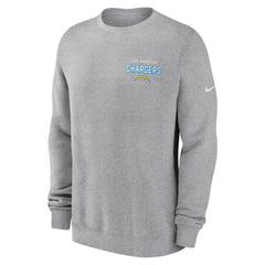 Los Angeles Chargers Primetime Club Fleece Pullover Sweatshirt - Heather Gray - Nike