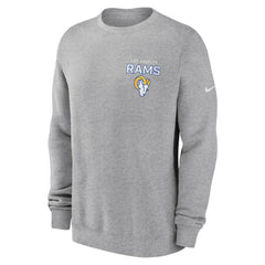 Los Angeles Rams Primetime Club Fleece Pullover Sweatshirt - Heather Gray - Nike