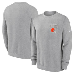 Cleveland Browns Primetime Club Fleece Pullover Sweatshirt - Heather Gray - Nike
