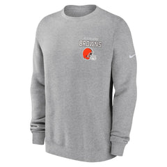 Cleveland Browns Primetime Club Fleece Pullover Sweatshirt - Heather Gray - Nike