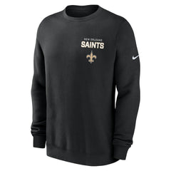 New Orleans Saints Primetime Club Fleece Pullover Sweatshirt - Black - Nike