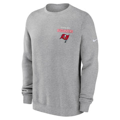 Tampa Bay Buccaneers Primetime Club Fleece Pullover Sweatshirt - Heather Gray - Nike