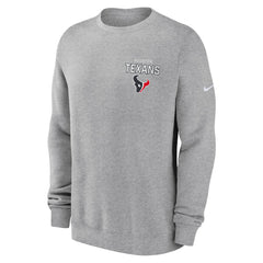 Houston Texans Primetime Club Fleece Pullover Sweatshirt - Heather Gray - Nike