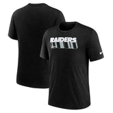 Las Vegas Raiders Long Pass Tri-Blend T-Shirt - Heather Black - Nike