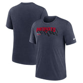 New England Patriots Long Pass Tri-Blend T-Shirt - Heather Navy - Nike