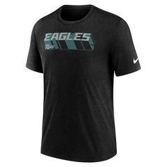 Philadelphia Eagles Long Pass Tri-Blend T-Shirt - Heather Black - Nike