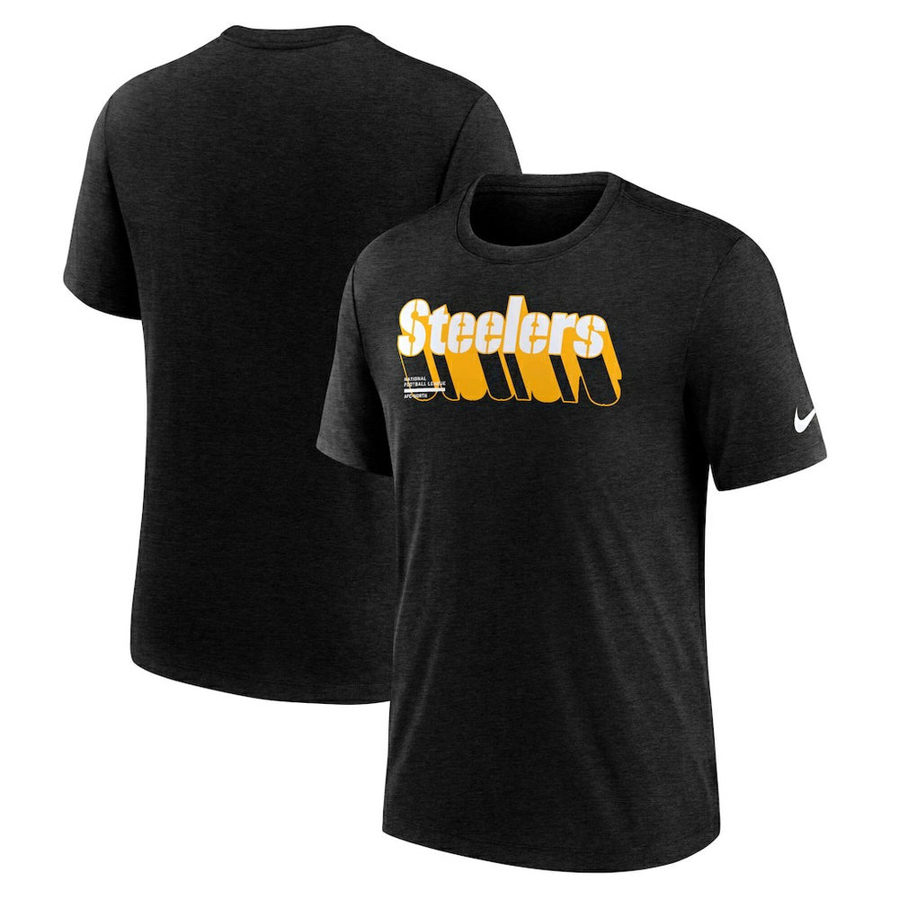Pittsburgh Steelers Long Pass Tri-Blend T-Shirt - Heather Navy - Nike