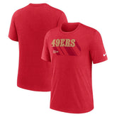 San Francisco 49ers Long Pass Tri-Blend T-Shirt - Heather Scarlet - Nike