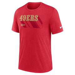 San Francisco 49ers Long Pass Tri-Blend T-Shirt - Heather Scarlet - Nike