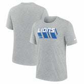 Detroit Lions Long Pass Tri-Blend T-Shirt - Heather Gray - Nike