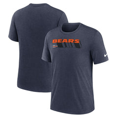Chicago Bears Long Pass Tri-Blend T-Shirt - Heather Navy - Nike