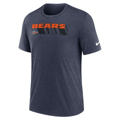 Chicago Bears Long Pass Tri-Blend T-Shirt - Heather Navy - Nike