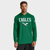 Philadelphia Eagles Big & Tall Alt Pack Dri-FIT Long Sleeve Hoodie T-Shirt - Kelly Green - Nike