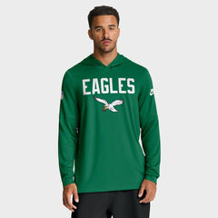 Philadelphia Eagles Big & Tall Alt Pack Dri-FIT Long Sleeve Hoodie T-Shirt - Kelly Green - Nike