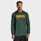 Green Bay Packers Big & Tall Sideline Dri-FIT Long Sleeve Hoodie T-Shirt - Green - Nike