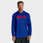 Buffalo Bills Big & Tall Sideline Dri-FIT Long Sleeve Hoodie T-Shirt - Royal - Nike