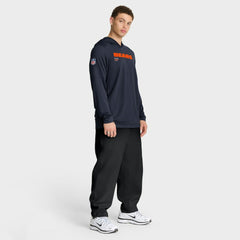 Chicago Bears Big & Tall Sideline Dri-FIT Long Sleeve Hoodie T-Shirt - Navy - Nike