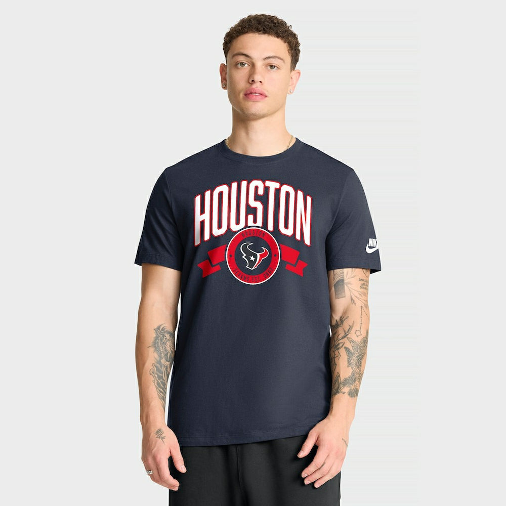 Houston Texans Rewind Front and Back Hit Essential T-Shirt - Navy - Nike