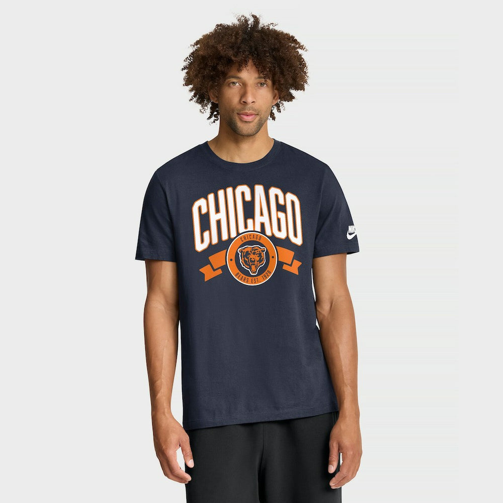 Chicago Bears Rewind Front and Back Hit Essential T-Shirt - Navy - Nike