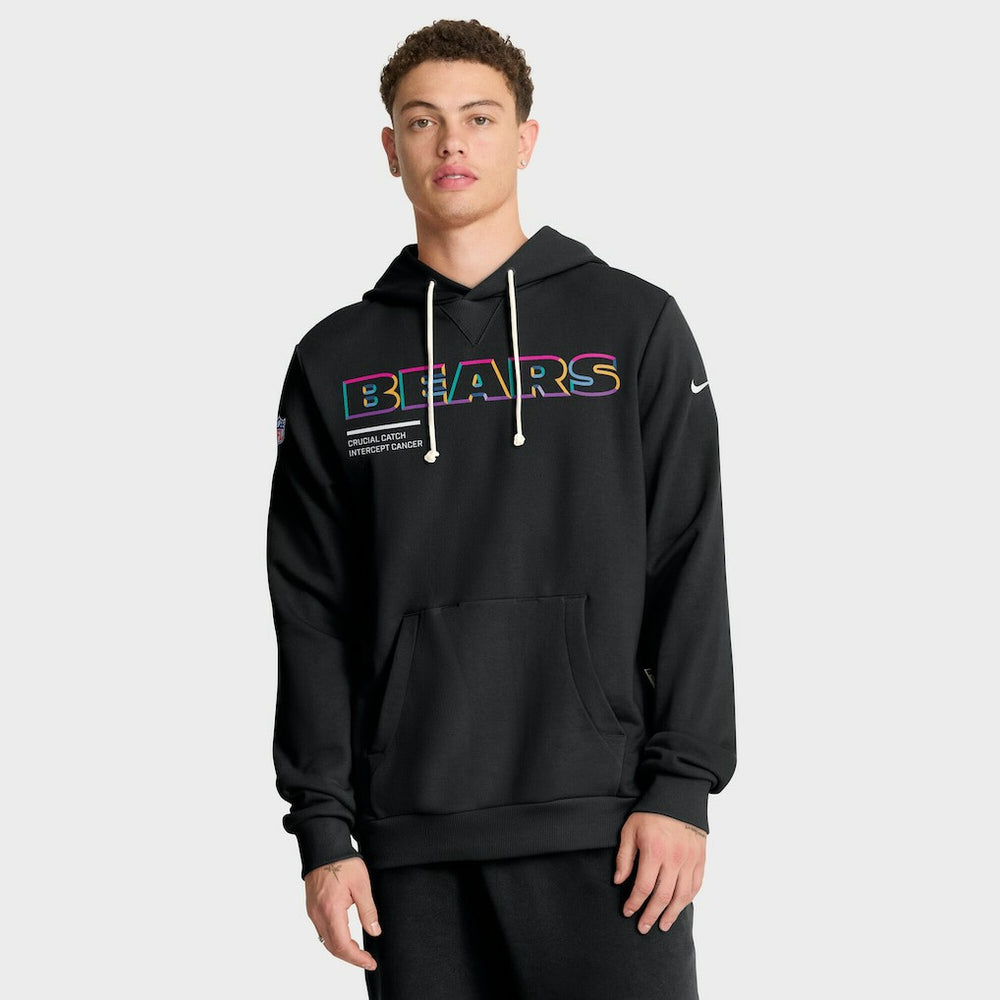 Chicago Bears Tall 2025 NFL Crucial Catch Sideline Standard Issue Dri-FIT Hoodie - Black - Nike