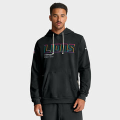 Detroit Lions Tall 2025 NFL Crucial Catch Sideline Standard Issue Dri-FIT Hoodie - Black - Nike