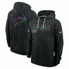 Detroit Lions Tall 2025 NFL Crucial Catch Sideline Standard Issue Dri-FIT Hoodie - Black - Nike