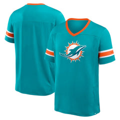 Miami Dolphins Hometown Premium Hashmark V-Neck T-Shirt - Aqua - Fanatics