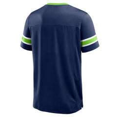 Seattle Seahawks Hometown Premium Hashmark V-Neck T-Shirt - College Navy - Fanatics