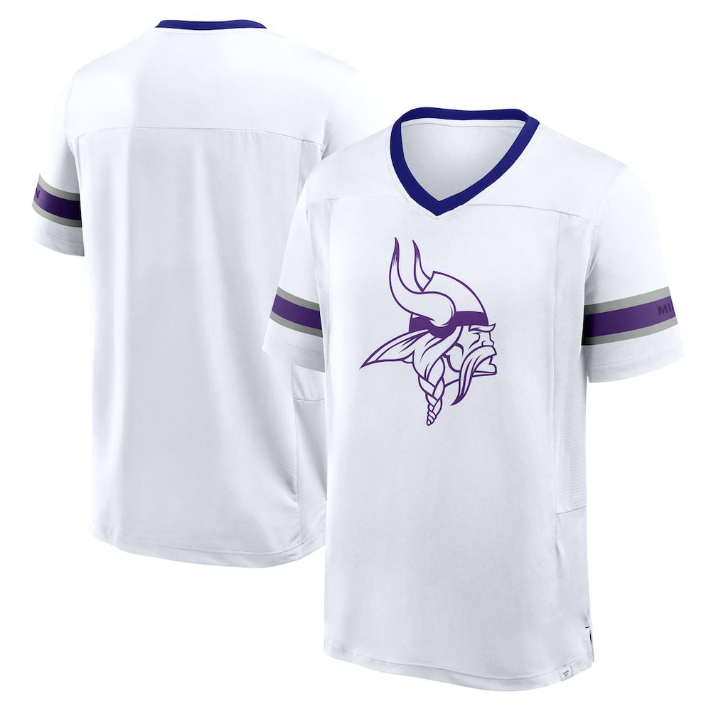 Minnesota Vikings Redzone Hashmark V-Neck T-Shirt - White - Fanatics