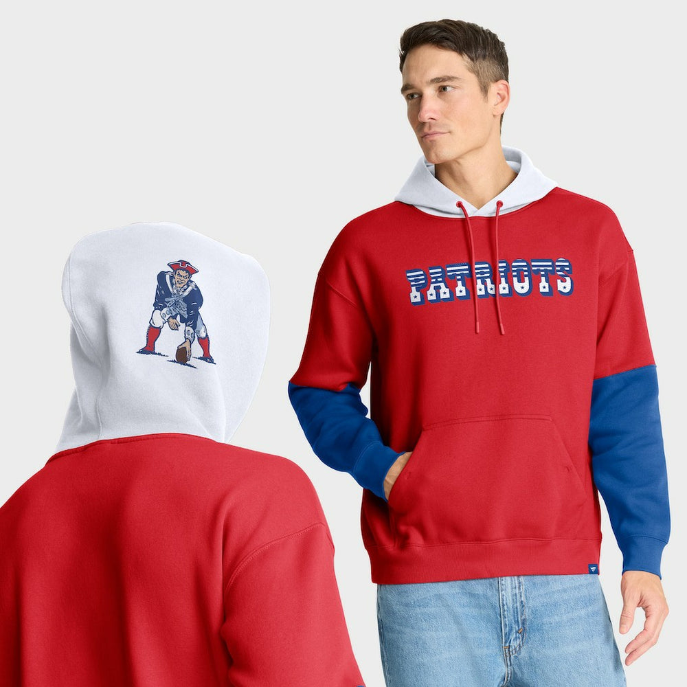 New England Patriots Helmet Retro Pullover Hoodie - Red - Fanatics