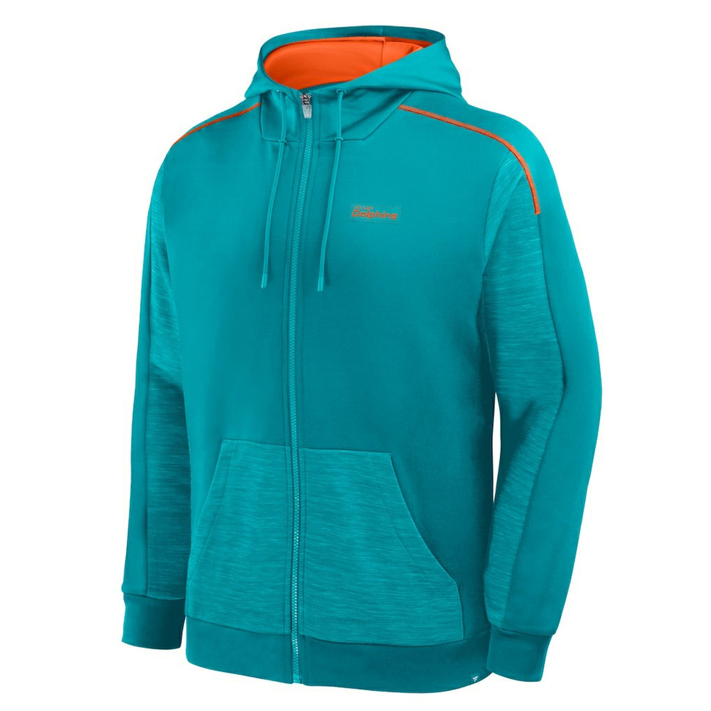 Miami Dolphins Checkdown Pass Full-Zip Hoodie - Aqua - Fanatics
