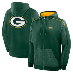 Green Bay Packers Checkdown Pass Full-Zip Hoodie - Green - Fanatics