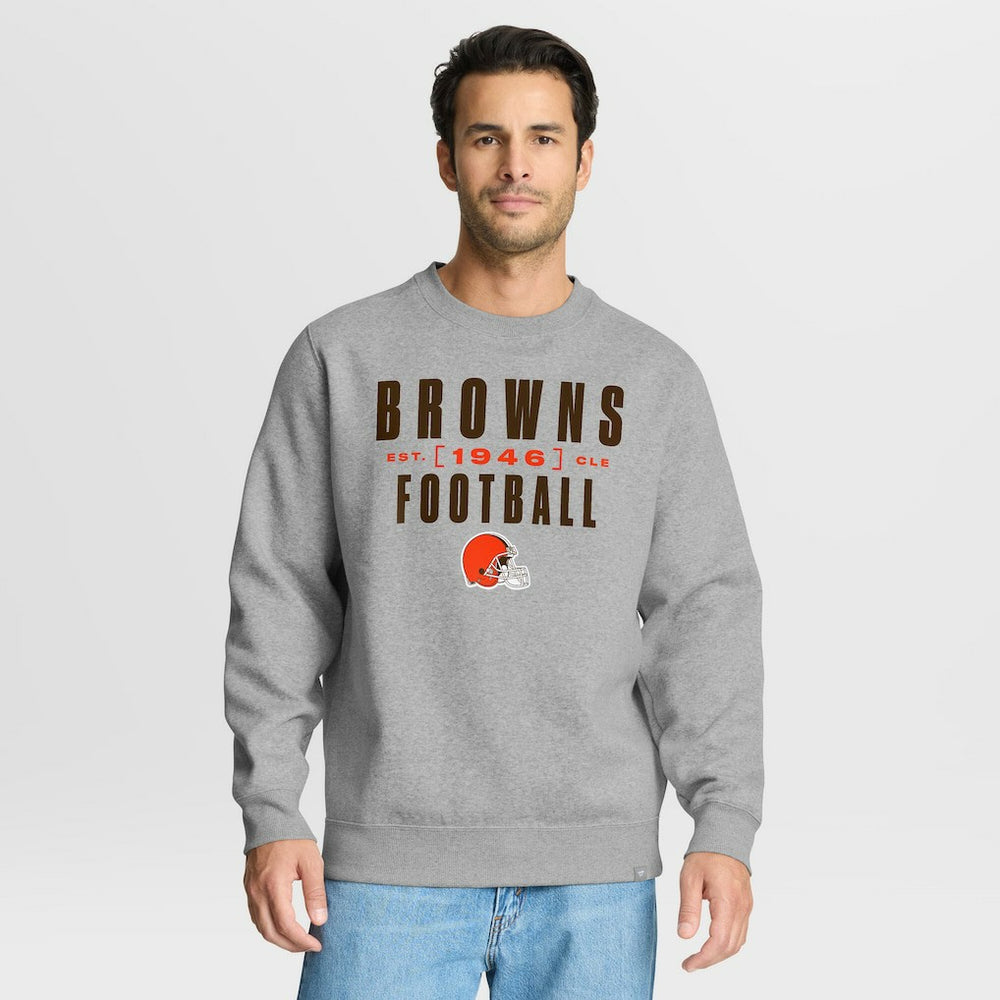 Cleveland Browns Powerful Throw Legacy Pullover Sweatshirt - Heather Gray - Fanatics