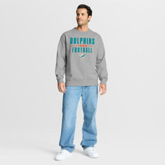 Miami Dolphins Powerful Throw Legacy Pullover Sweatshirt - Heather Gray - Fanatics