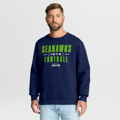 Seattle Seahawks Powerful Throw Legacy Pullover Sweatshirt - College Navy - Fanatics