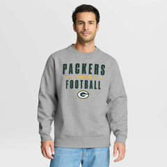Green Bay Packers Powerful Throw Legacy Pullover Sweatshirt - Heather Gray - Fanatics