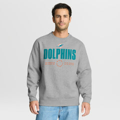 Miami Dolphins Direct Handoff Legacy Pullover Sweatshirt - Heather Gray - Fanatics