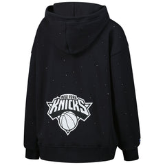 New York Knicks Terez Women's Oversized Allover Gemstone Full-Zip Hoodie Black