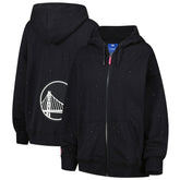 Golden State Warriors Terez Women's Oversized Allover Gemstone Full-Zip Hoodie Black