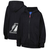 Los Angeles Lakers Terez Women's Oversized Allover Gemstone Full-Zip Hoodie Black